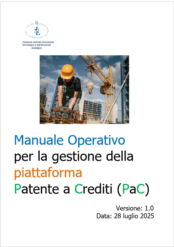 Manuale Operativo per la gestione della piattaforma Patente a Crediti (PaC) Manuale Operativo per la gestione della piattaforma Patente a Crediti